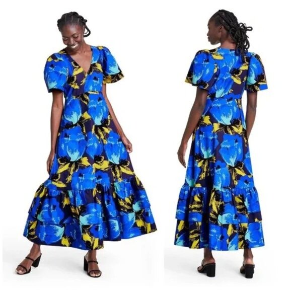 NWOT Christopher John Rogers for Target Blue Floral Dress - US 10 - Picture 10 of 10